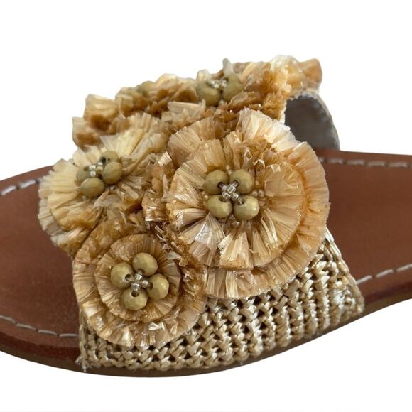 Boden Elspeth 3D Raffia Metallic Open Toe Slide Sandals. 37. - Picture 5 of 11